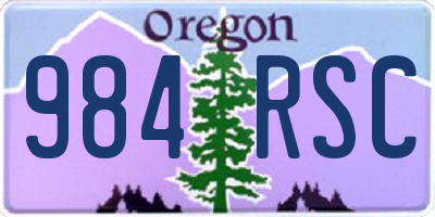 OR license plate 984RSC