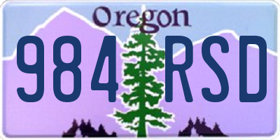 OR license plate 984RSD