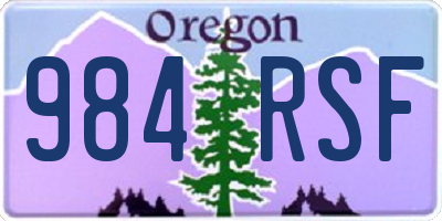 OR license plate 984RSF