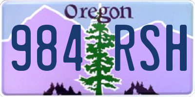 OR license plate 984RSH