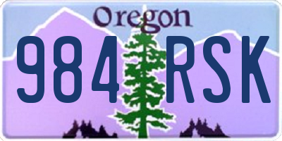 OR license plate 984RSK