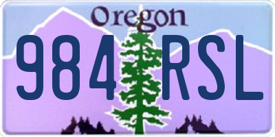 OR license plate 984RSL