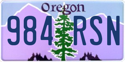 OR license plate 984RSN