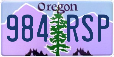 OR license plate 984RSP