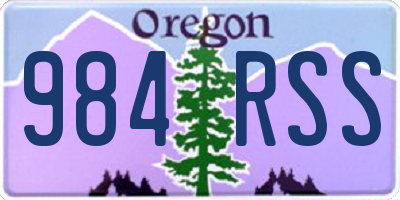 OR license plate 984RSS