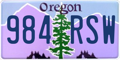 OR license plate 984RSW