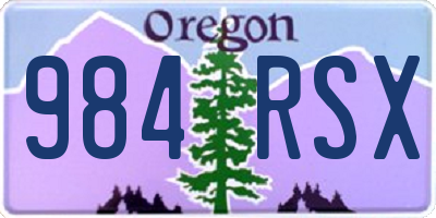 OR license plate 984RSX