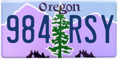 OR license plate 984RSY