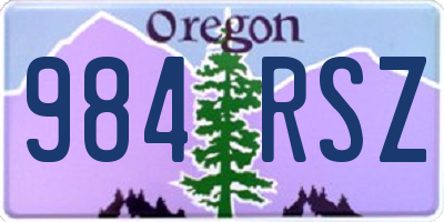 OR license plate 984RSZ