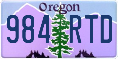 OR license plate 984RTD