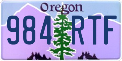 OR license plate 984RTF