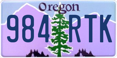OR license plate 984RTK