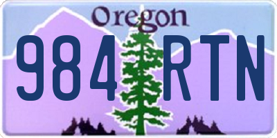 OR license plate 984RTN