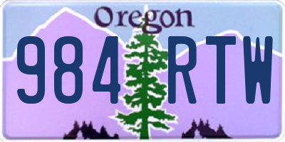 OR license plate 984RTW