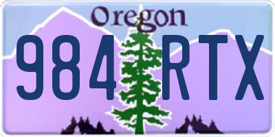 OR license plate 984RTX