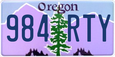 OR license plate 984RTY