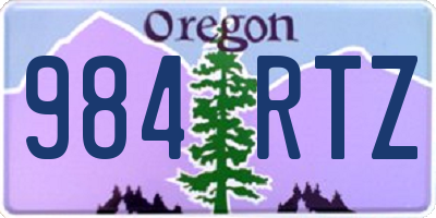 OR license plate 984RTZ