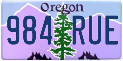 OR license plate 984RUE