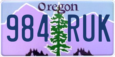 OR license plate 984RUK