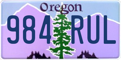 OR license plate 984RUL
