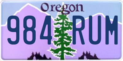 OR license plate 984RUM
