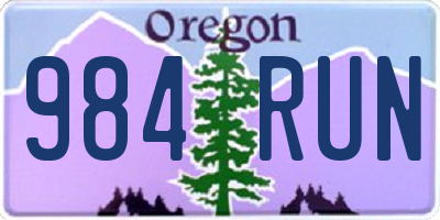 OR license plate 984RUN