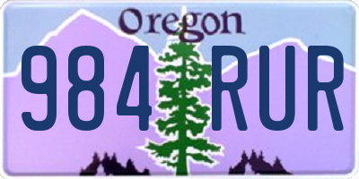 OR license plate 984RUR