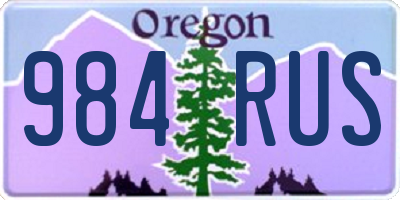 OR license plate 984RUS