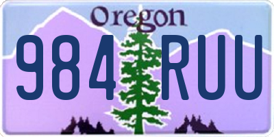 OR license plate 984RUU