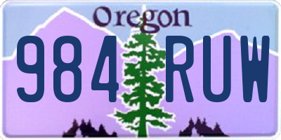 OR license plate 984RUW