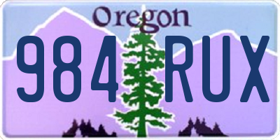 OR license plate 984RUX