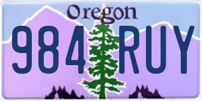 OR license plate 984RUY