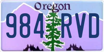 OR license plate 984RVD