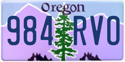 OR license plate 984RVO