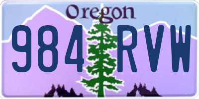 OR license plate 984RVW