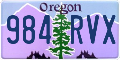 OR license plate 984RVX