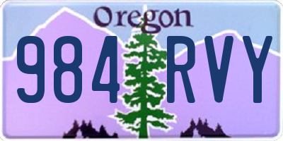 OR license plate 984RVY