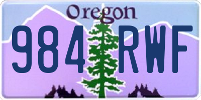 OR license plate 984RWF