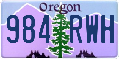 OR license plate 984RWH