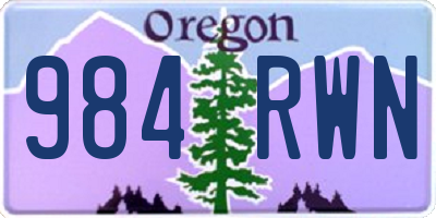 OR license plate 984RWN