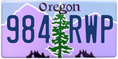 OR license plate 984RWP