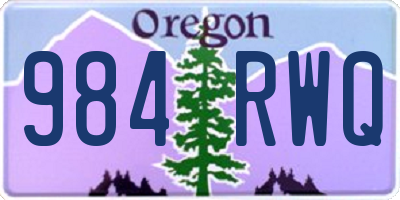 OR license plate 984RWQ