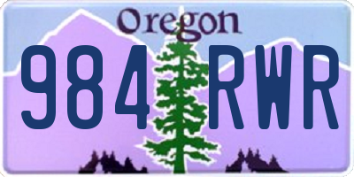 OR license plate 984RWR