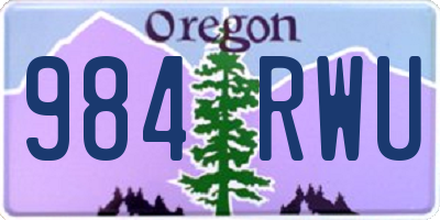 OR license plate 984RWU