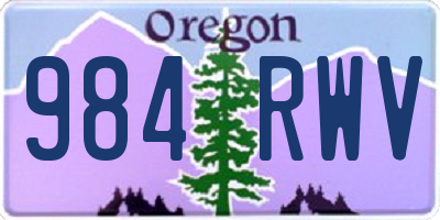 OR license plate 984RWV
