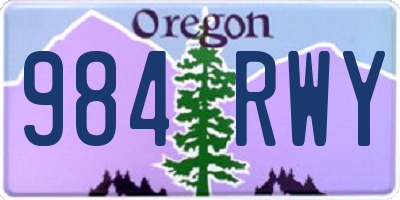 OR license plate 984RWY