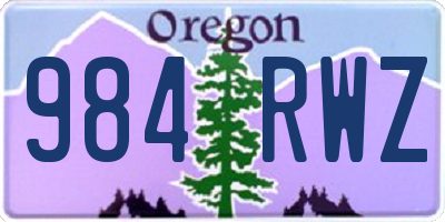 OR license plate 984RWZ
