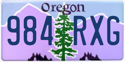 OR license plate 984RXG