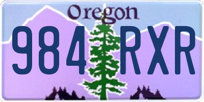 OR license plate 984RXR