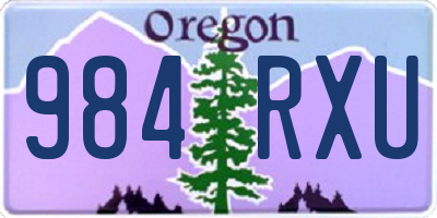 OR license plate 984RXU